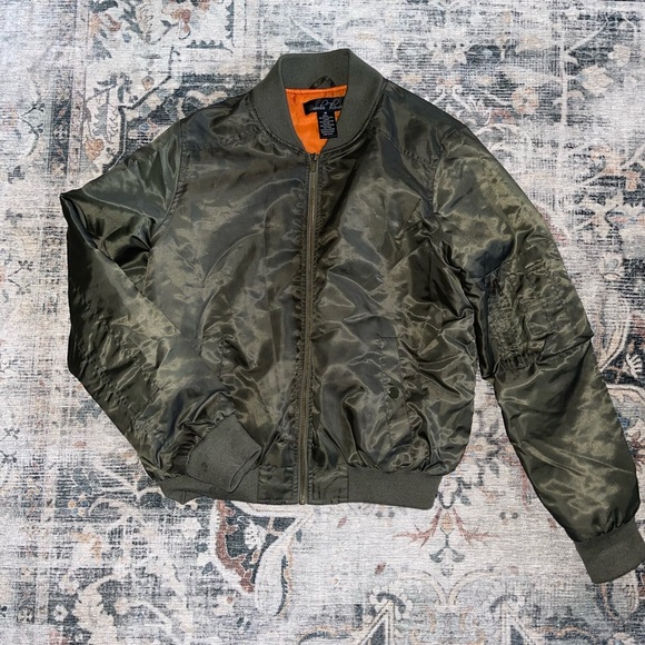 Brandon Thomas Jackets & Blazers - Olive Green Bomber Jacket